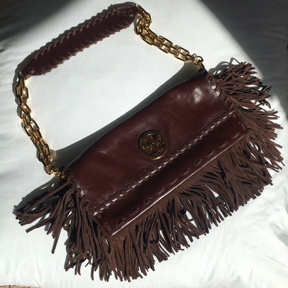Rare Tory Burch Fringed Clutch